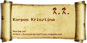 Korpos Krisztina névjegykártya